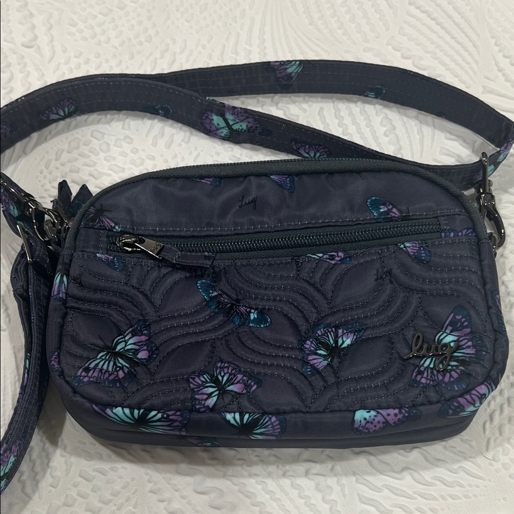 Lug Butterfly Pattern Crossbody Bag - Blue and Purple